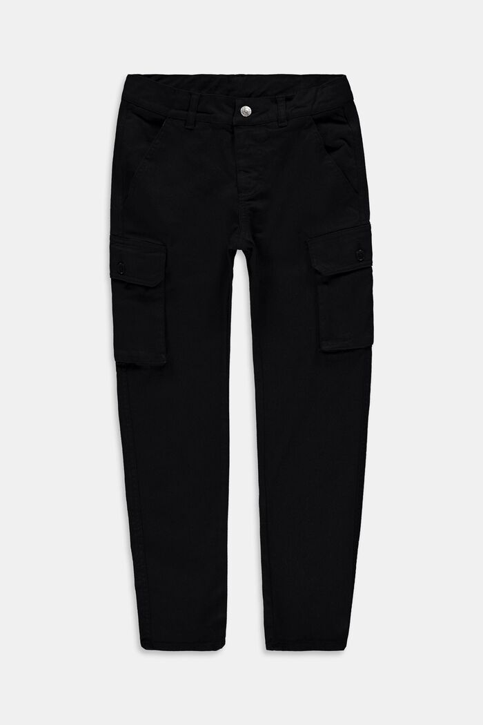 Pantaloni cargo di cotone, BLACK, detail image number 0