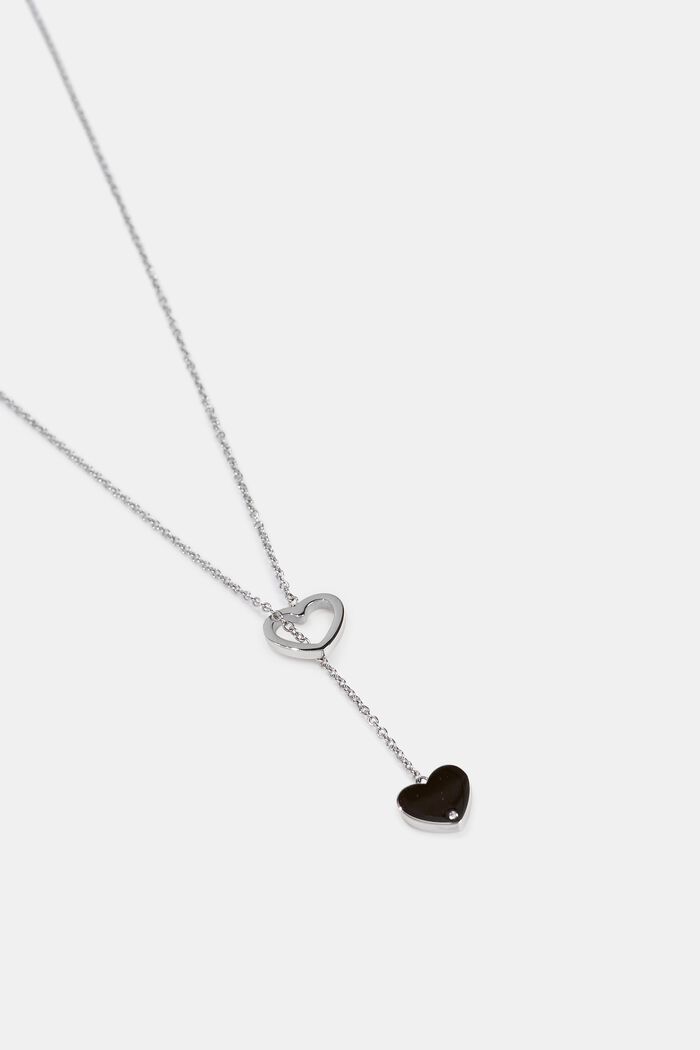 Collana con ciondoli a forma di cuore, acciaio inossidabile, SILVER, detail image number 1