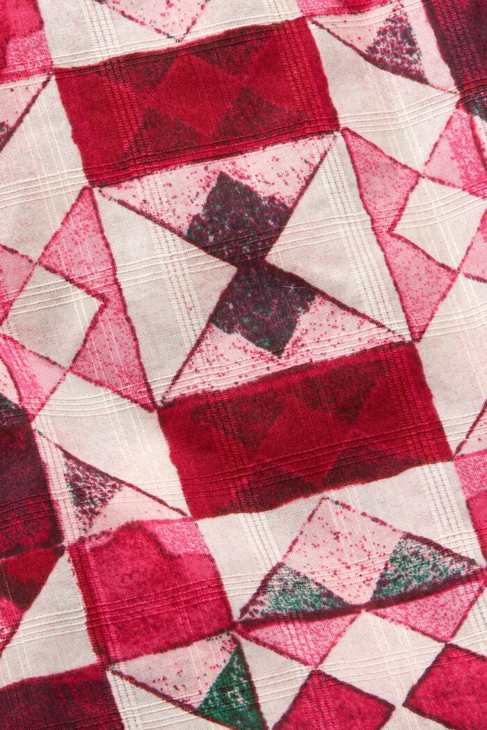 Blusa in tessuto dobby di cotone con arricciature, PINK FUCHSIA, detail image number 5
