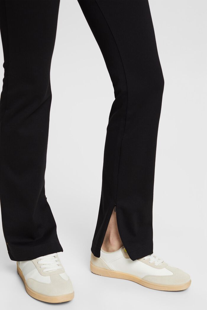 Pantaloni Punto con zip sul fondo, BLACK, detail image number 4