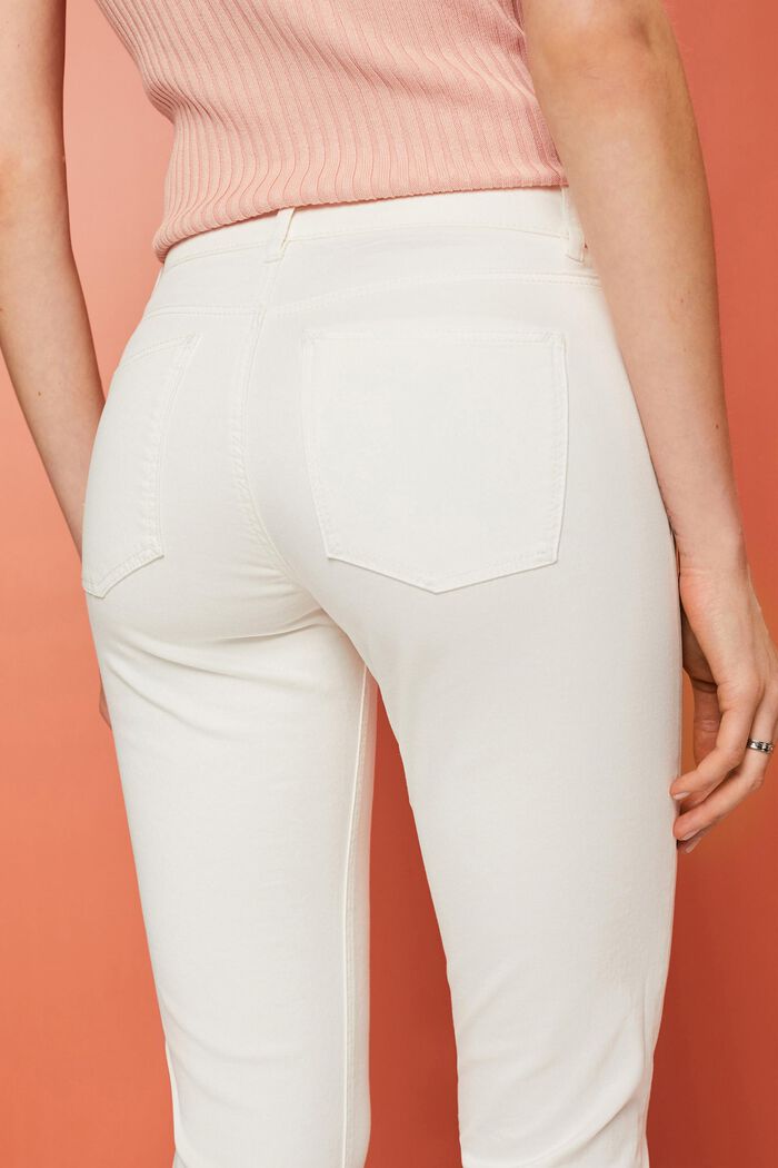 Pantaloni capri in cotone biologico, WHITE, detail image number 2