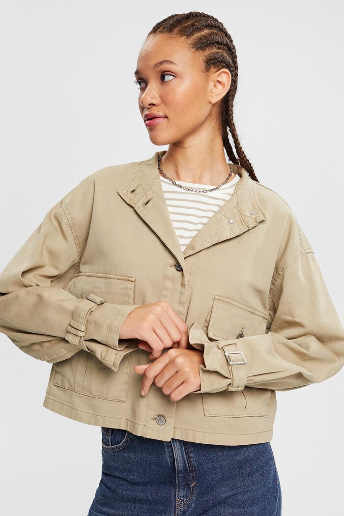 Giacca in cotone, PALE KHAKI, detail image number 7