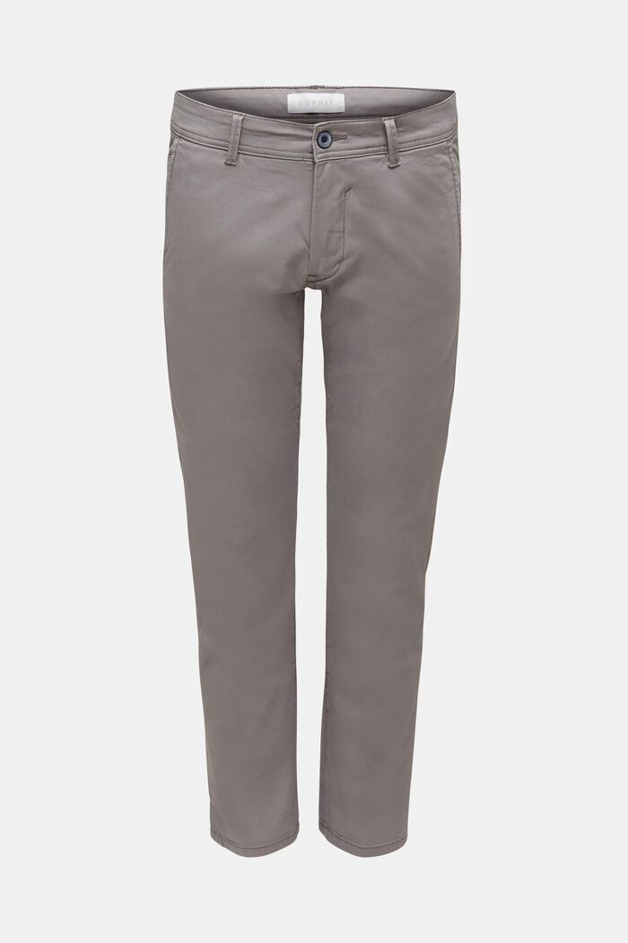 Pantaloni chino in cotone stretch, GREY, detail image number 0