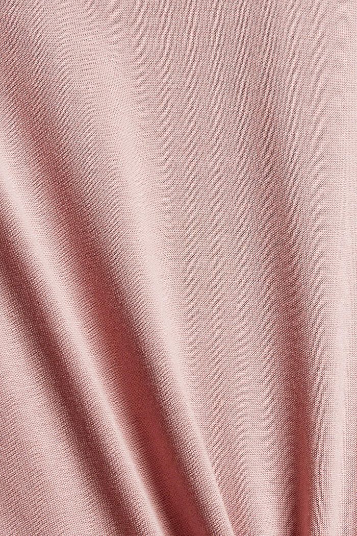 Maglia a maniche lunghe in materiale misto, LENZING™ ECOVERO™, OLD PINK, detail image number 4