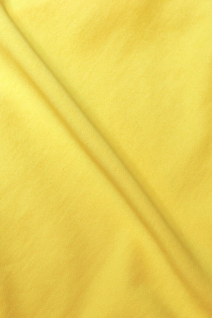 Felpa di cotone con cappuccio e logo, YELLOW, detail image number 5