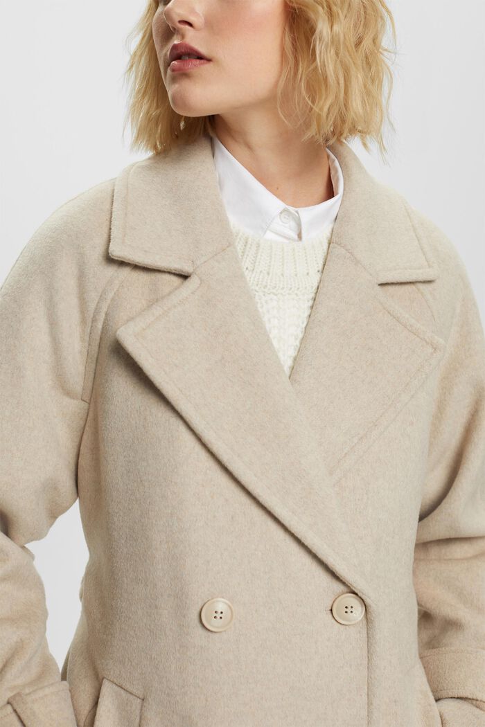 Cappotto a doppiopetto in lana e cashmere, ICE, detail image number 2