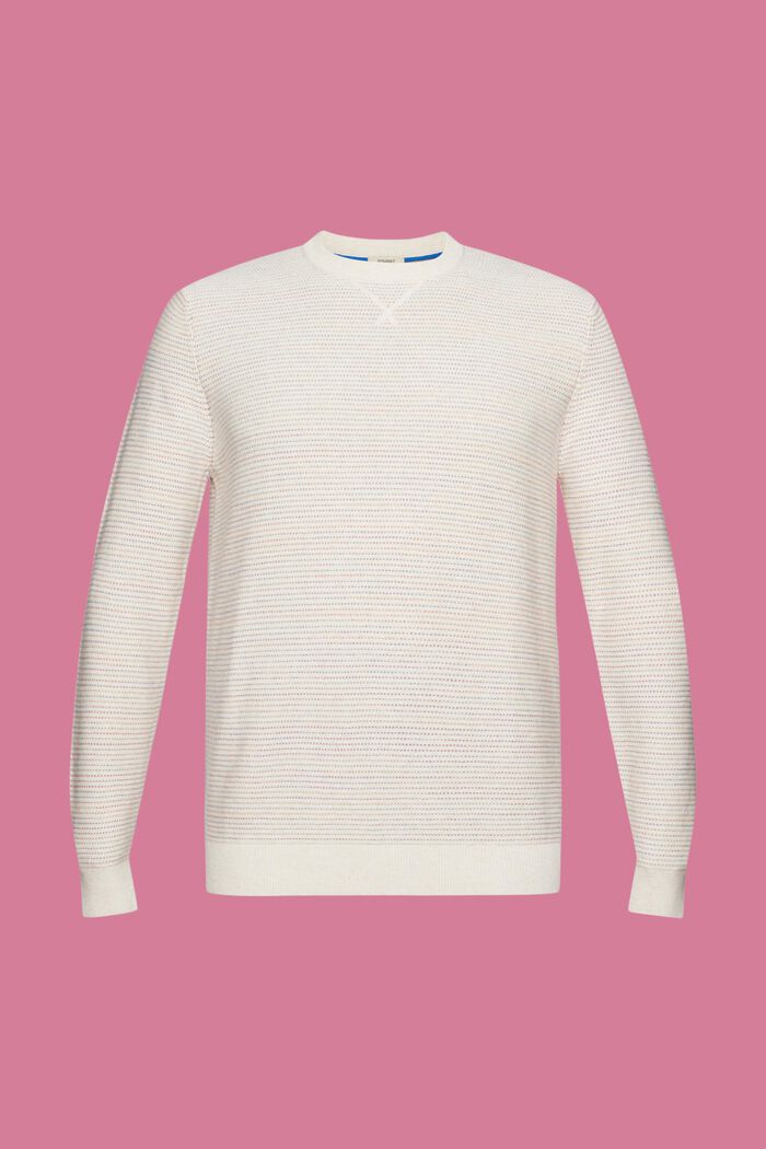 Pullover a righe colorate in cotone biologico, OFF WHITE, detail image number 6