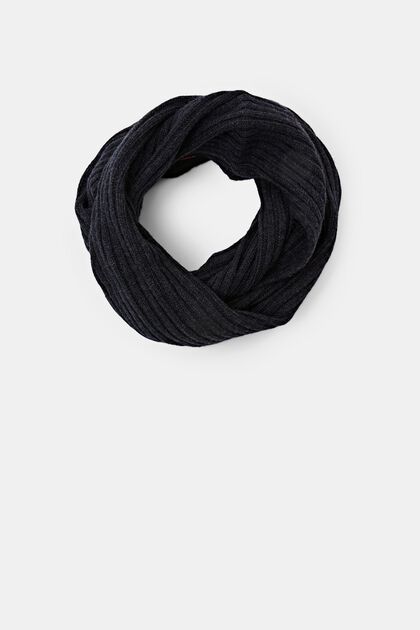 Sciarpa ad anello in maglia a coste, misto lana