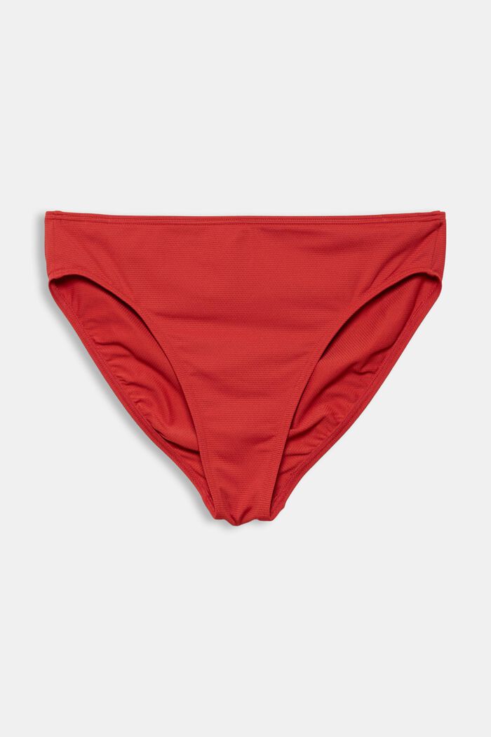 In materiale riciclato: slip da bikini con motivo strutturato, RED, detail image number 1