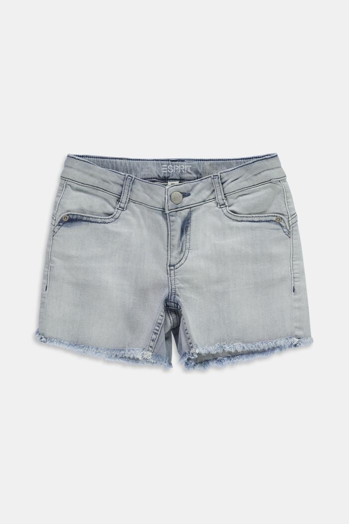 In materiale riciclato: shorts in denim con cintura regolabile, BLUE BLEACHED, overview