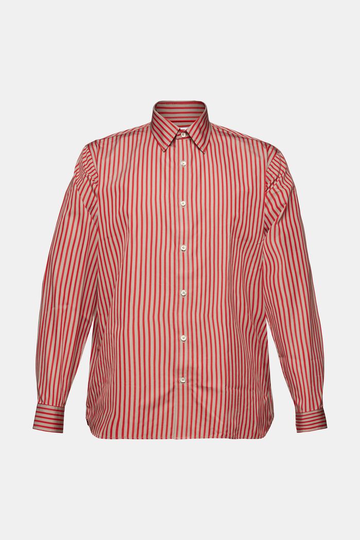 Camicia in popeline a righe, DARK RED, detail image number 6