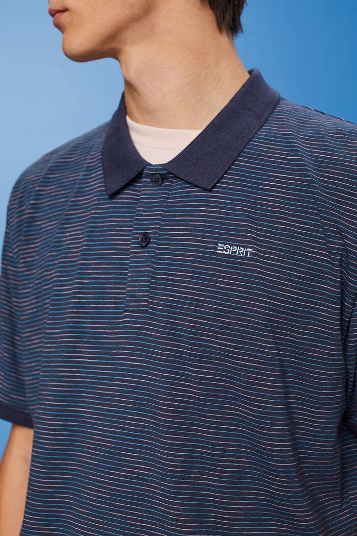 Polo a righe melangiate, NAVY, detail image number 2