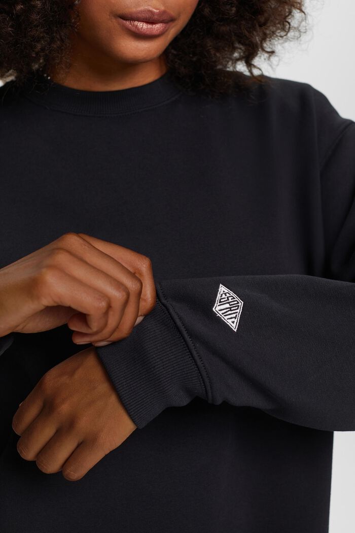 Felpa pullover in misto cotone, BLACK, detail image number 2