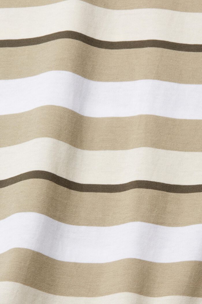 T-shirt in jersey con motivo a righe, CREAM BEIGE, detail image number 5