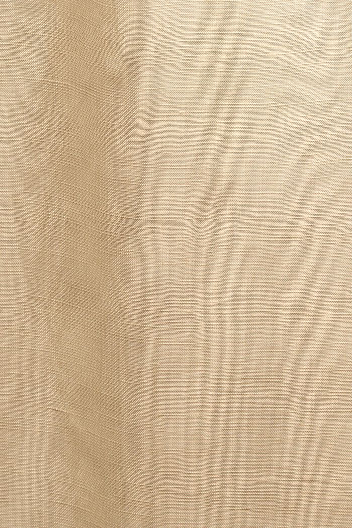 Camicia a maniche corte in misto lino, SAND, detail image number 4