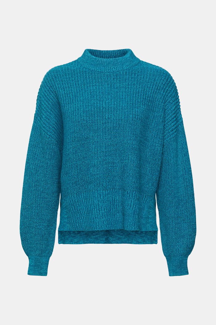 Pullover a coste, TEAL BLUE, detail image number 2