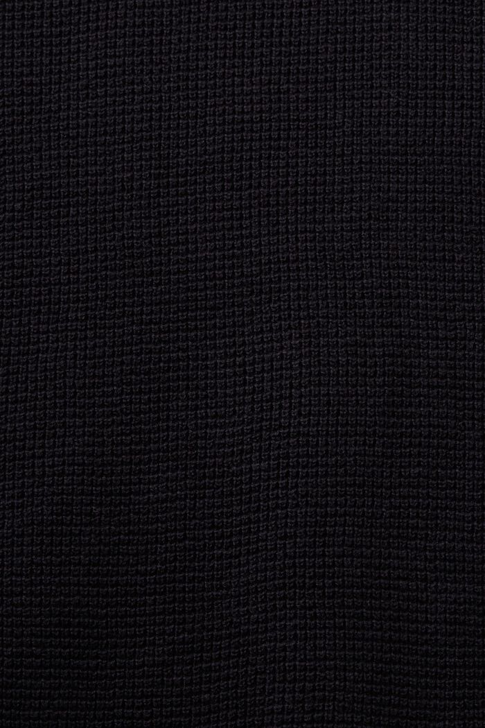 Troyer in cotone con zip, BLACK, detail image number 5
