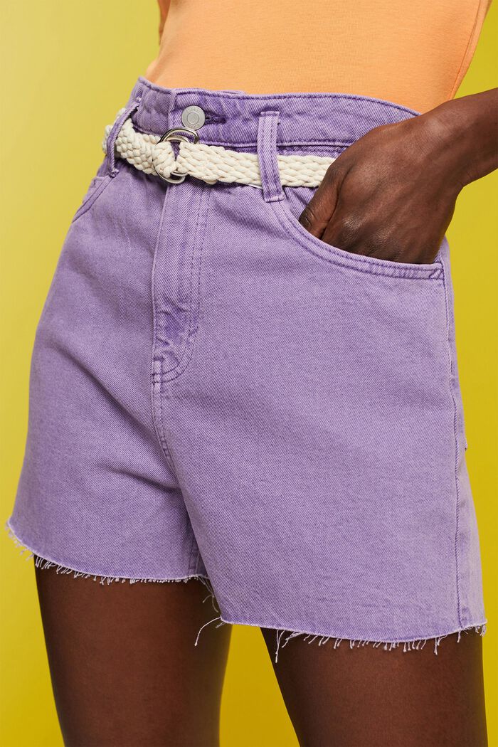 Shorts tagliati in denim, PURPLE, detail image number 2
