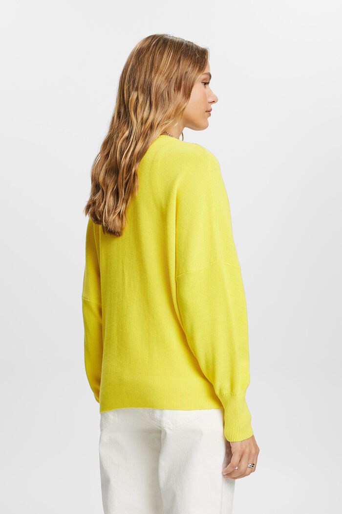 Pullover pipistrello, 100% cotone, LIGHT YELLOW, detail image number 3