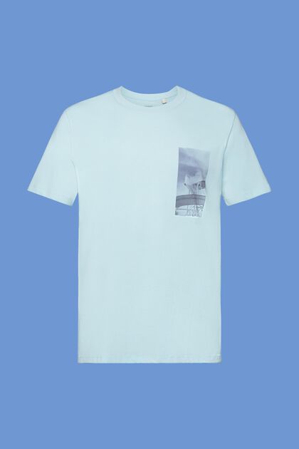 T-shirt con petto sul stampa, 100% cotone