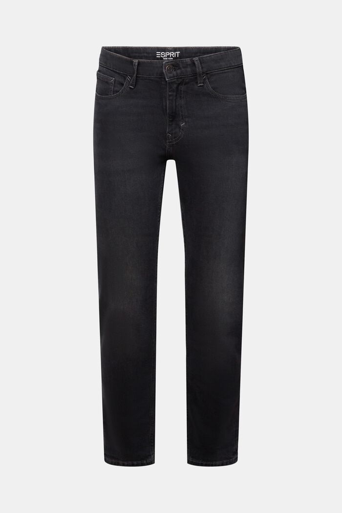 Jeans Slim Fit a vita media, BLACK DARK WASHED, detail image number 7
