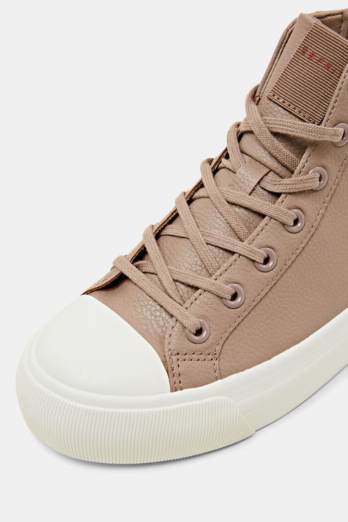 Sneakers con plateau in similpelle, TAUPE, detail image number 3