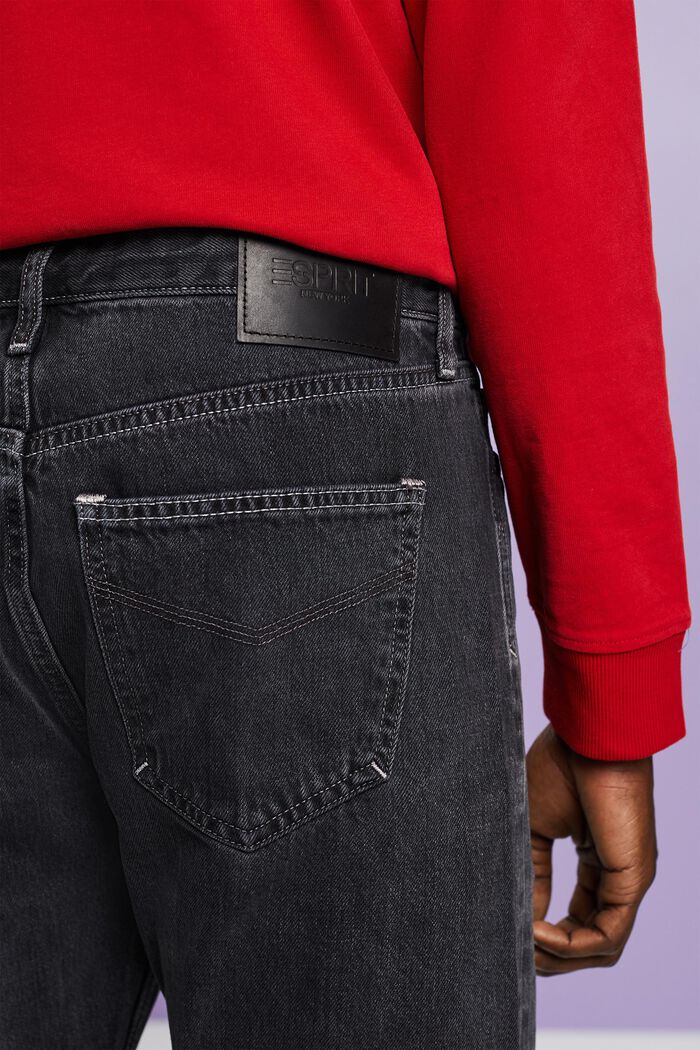 Jeans straight a vita media, GREY DARK WASHED, detail image number 3