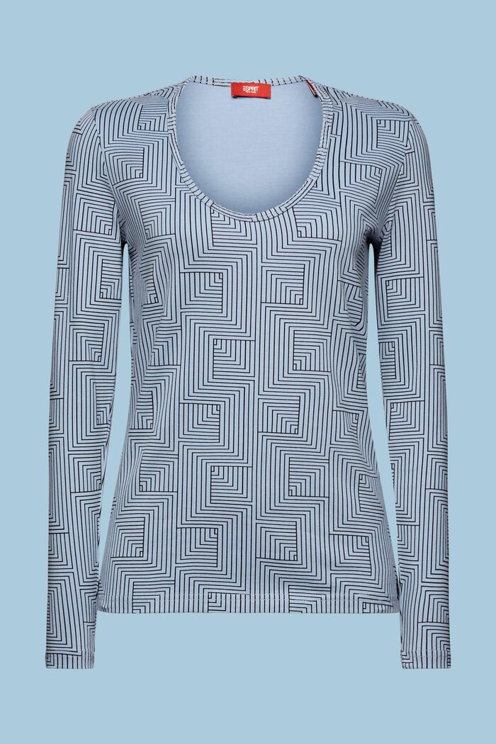 Maglia a manica lunga in cotone, LIGHT BLUE LAVENDER, detail image number 6