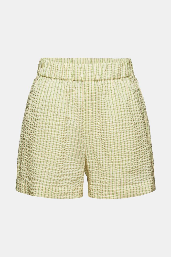 Shorts a righe dall’effetto stropicciato, LIGHT GREEN, detail image number 7