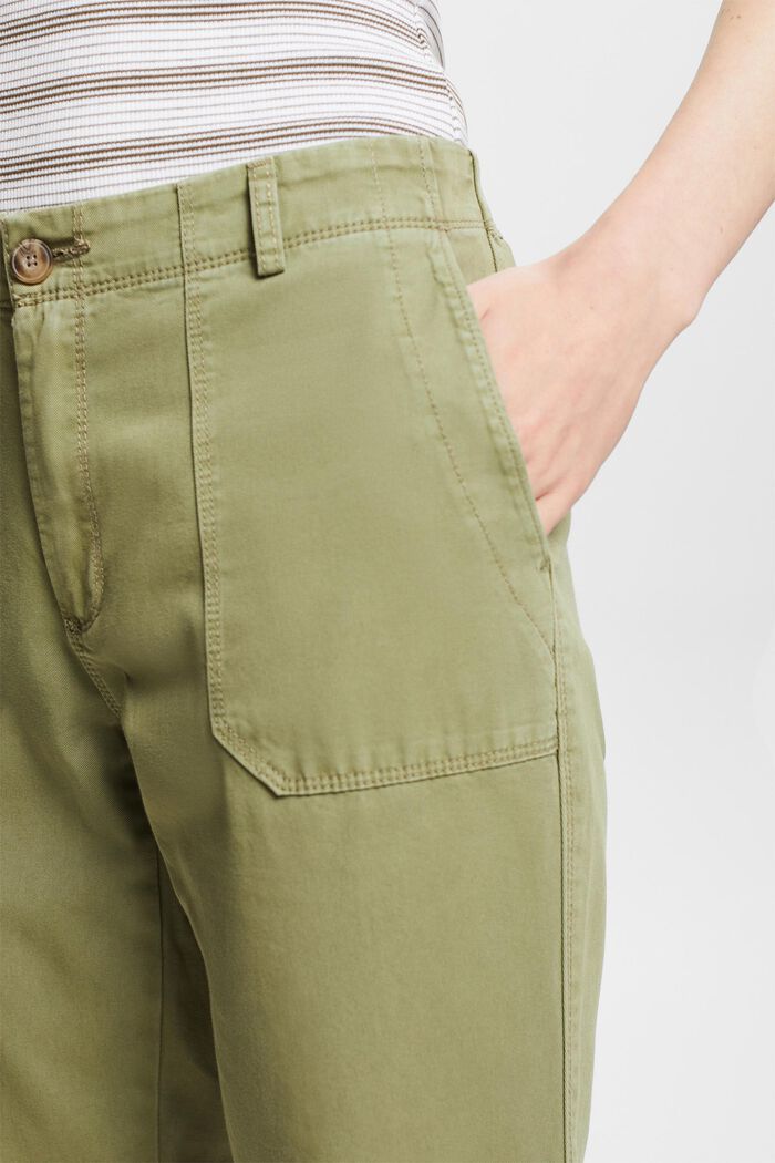 Pantaloni capri di cotone Pima, LIGHT KHAKI, detail image number 4