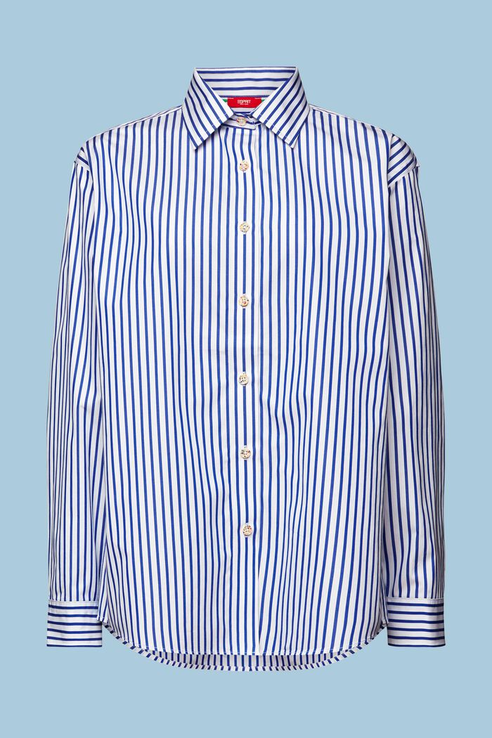 Camicia in popeline a righe, BRIGHT BLUE, detail image number 6