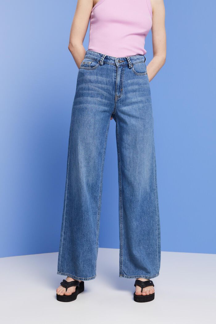 Jeans leggeri a gamba larga, BLUE MEDIUM WASHED, detail image number 0