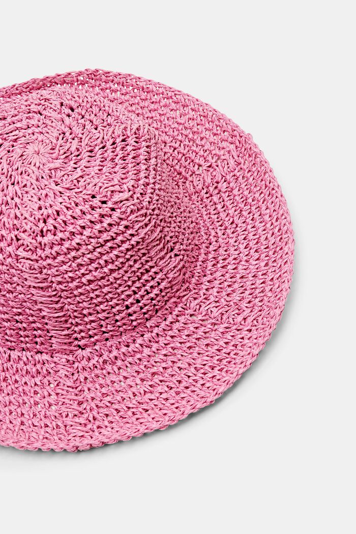 Cappello in paglia a uncinetto, PINK, detail image number 1