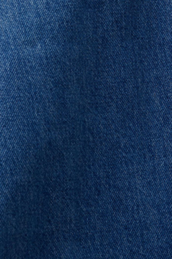 Giacca in denim senza collo con coulisse, BLUE DARK WASHED, detail image number 7