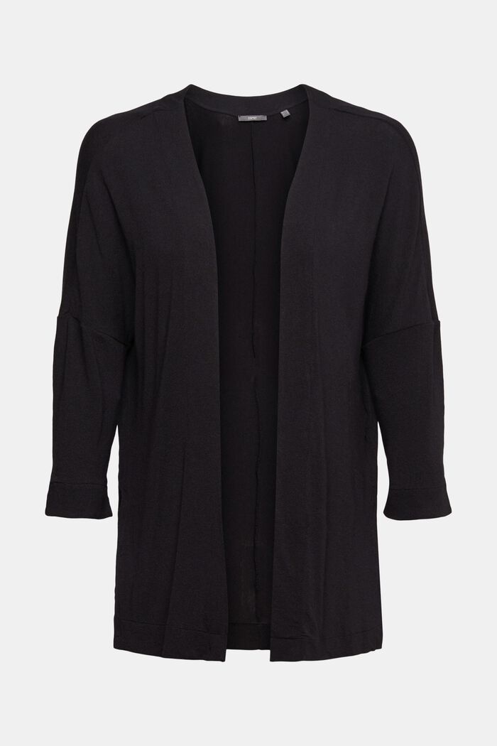 Cardigan in maglia aperto, LENZING™ ECOVERO™, BLACK, detail image number 5