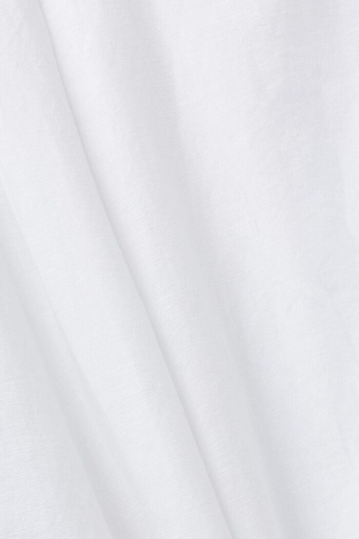 Camicia in lino e cotone, WHITE, detail image number 5