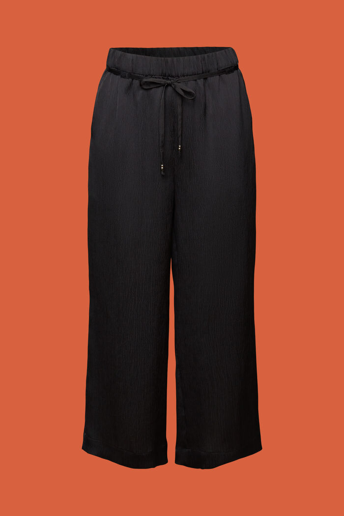 Pantaloni culotte in raso stropicciato, ANTHRACITE, detail image number 7