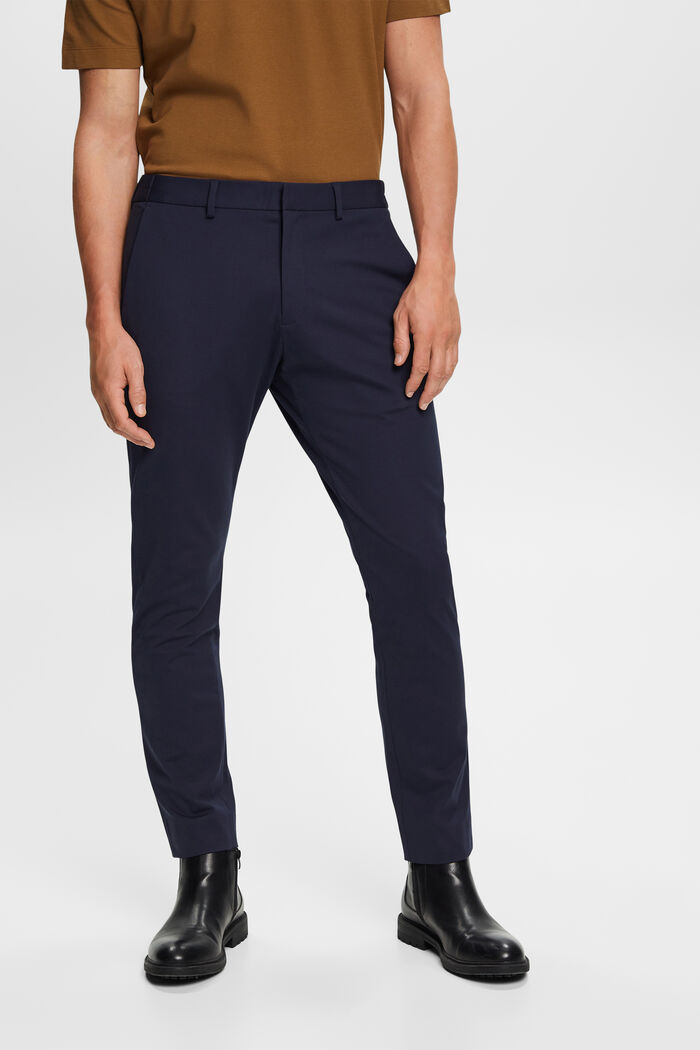 Pantaloni da completo in jersey di cotone piqué, NAVY, detail image number 0