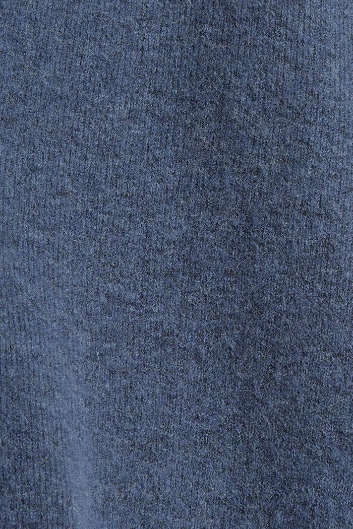 Con lana di lama: cardigan con scollo a V, PETROL BLUE, detail image number 4