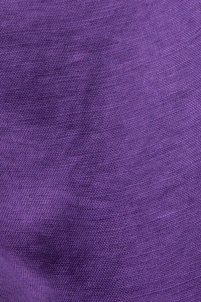 Camicia in misto lino e cotone, PURPLE, detail image number 4