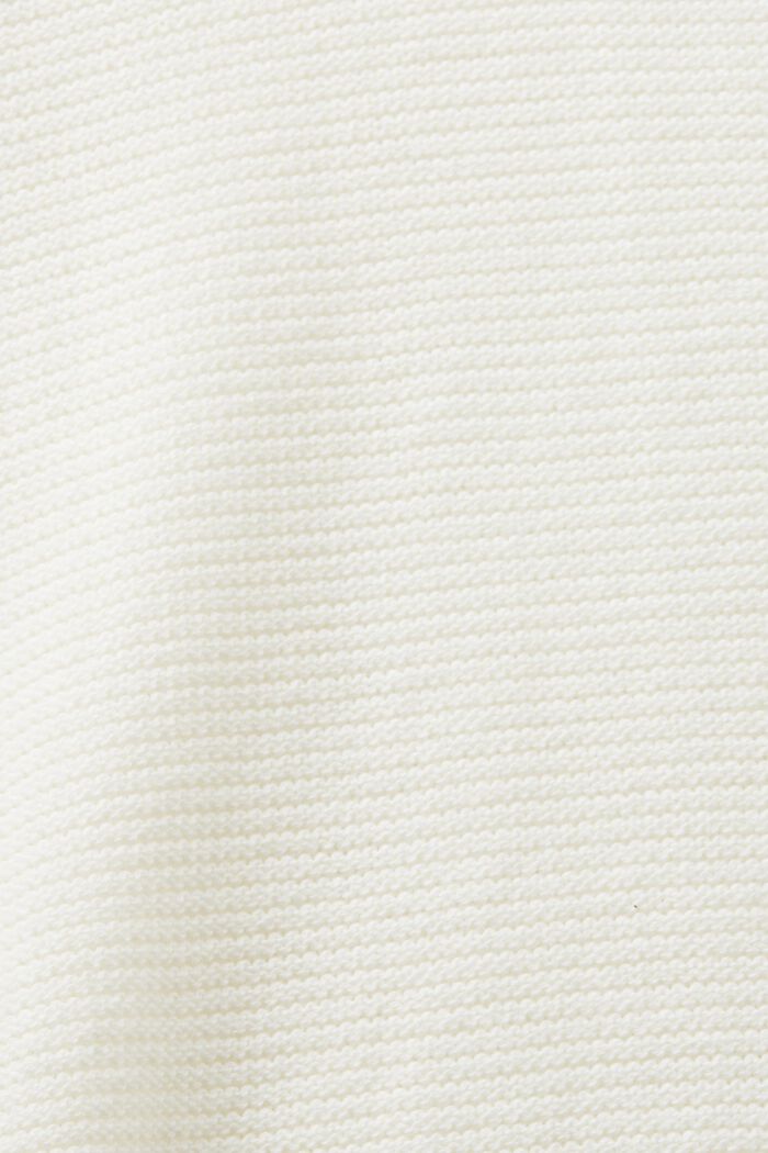Pullover in maglia strutturata con scollo a V, OFF WHITE, detail image number 5