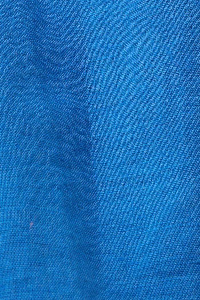 Camicia in misto lino e cotone, BRIGHT BLUE, detail image number 5