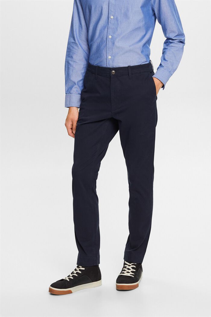 Chino slim fit in twill di cotone, NAVY, detail image number 0