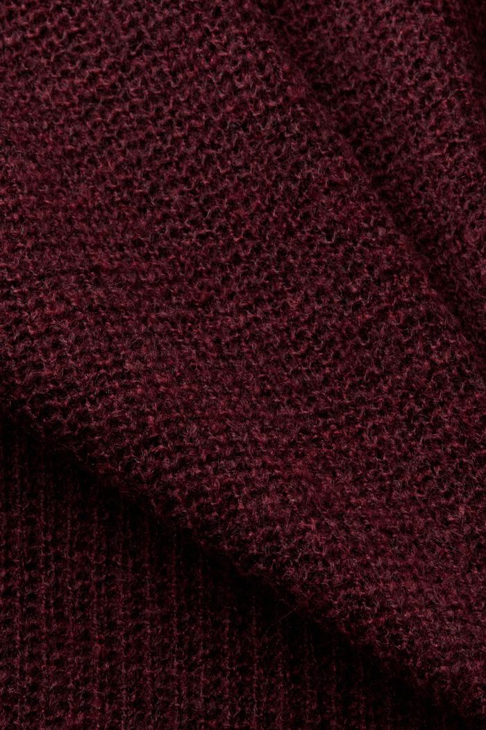 Pullover con scollo a cascata, BORDEAUX RED, detail image number 5