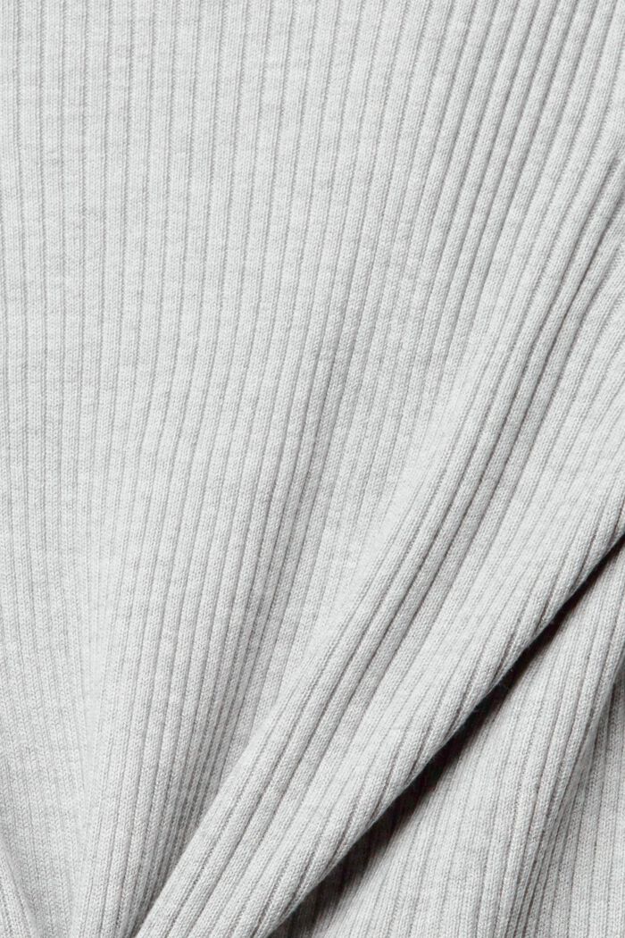 Riciclato: cardigan a coste con orlo a punta, LIGHT GREY, detail image number 4