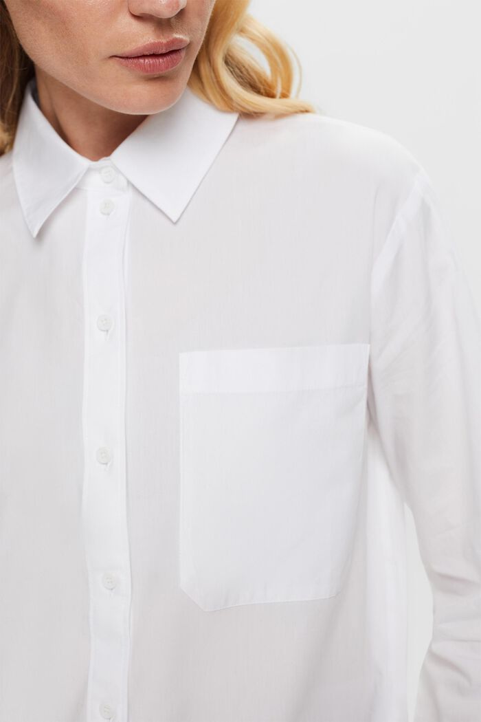 Camicia blusata ampia, 100% cotone, WHITE, detail image number 2