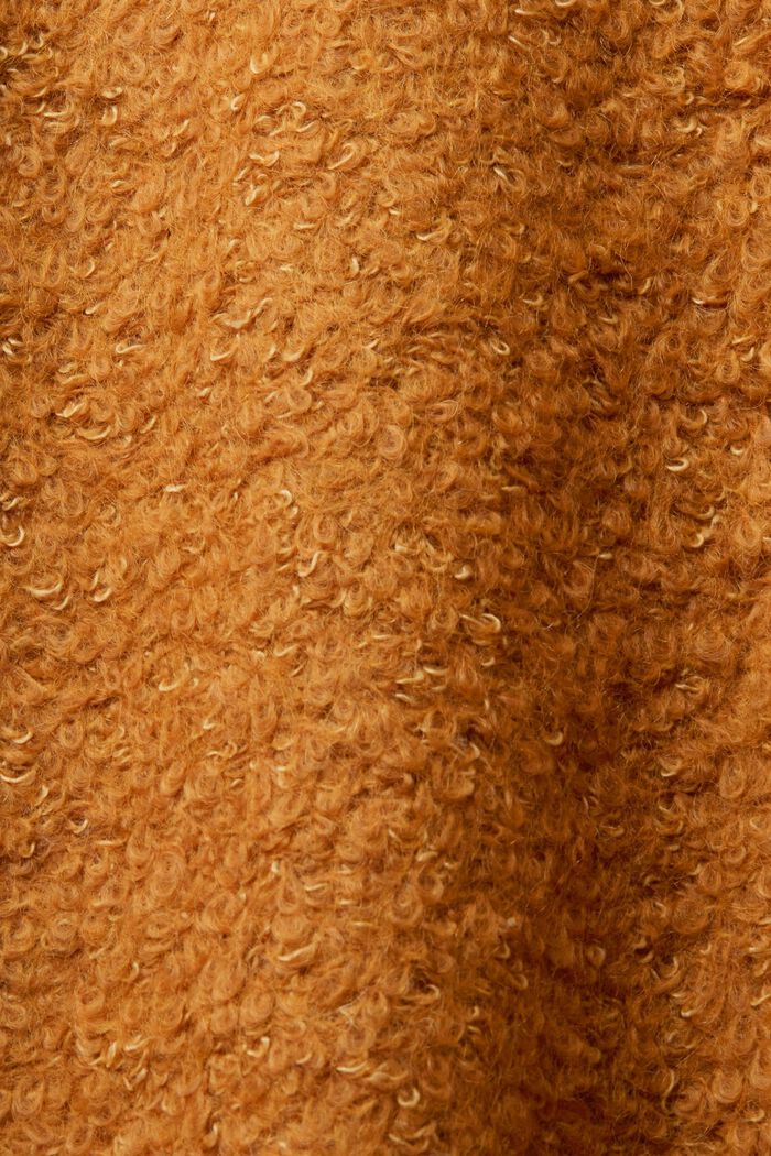 Cappotto in misto lana bouclé, CARAMEL, detail image number 5