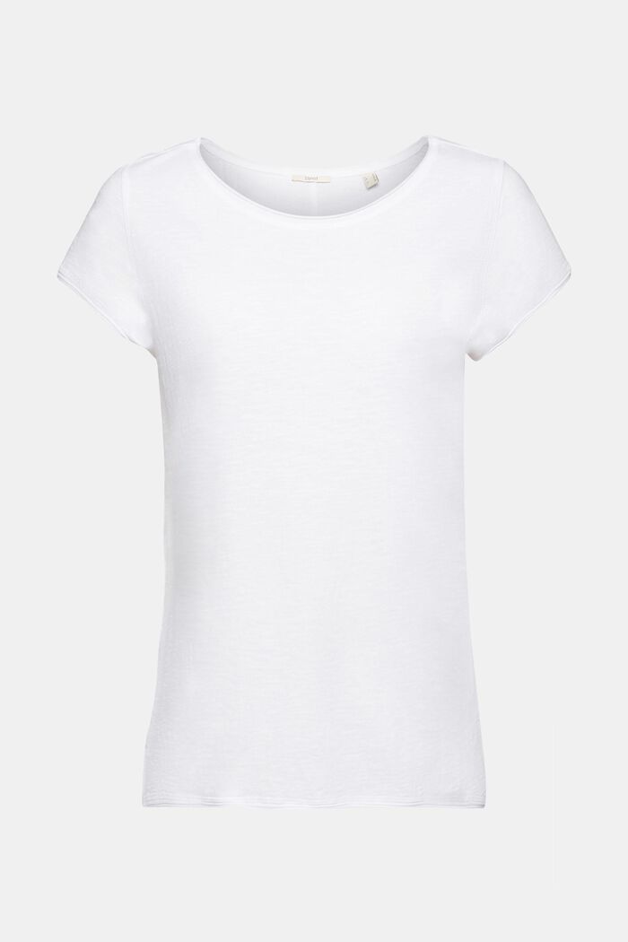 T-shirt in cotone fiammato, WHITE, detail image number 5