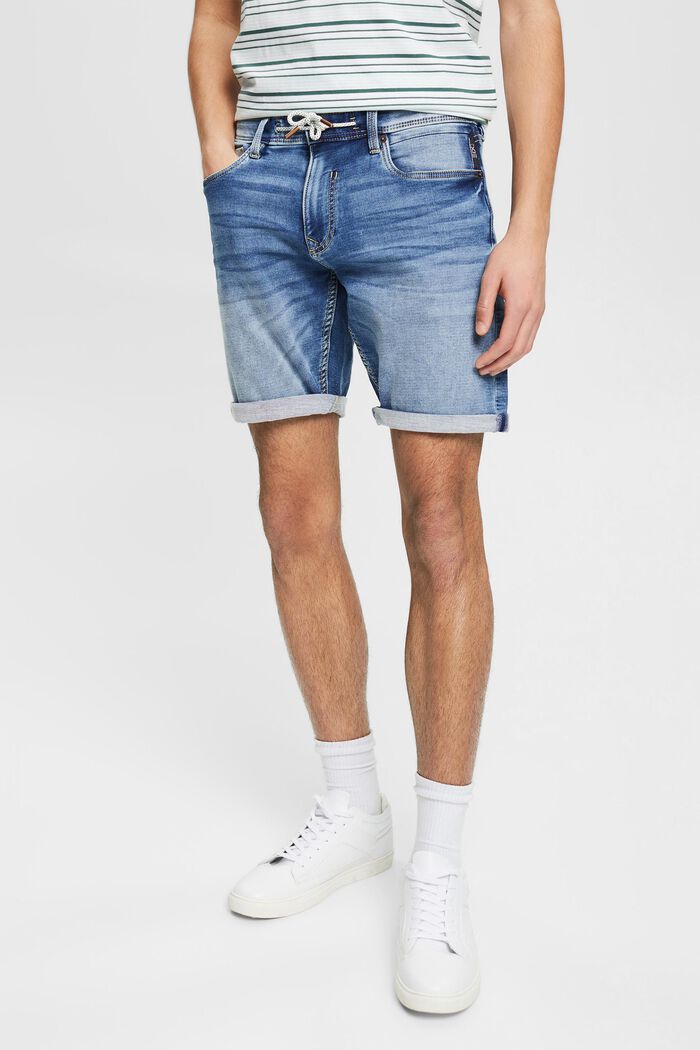 Shorts in jeans con coulisse e cordoncino