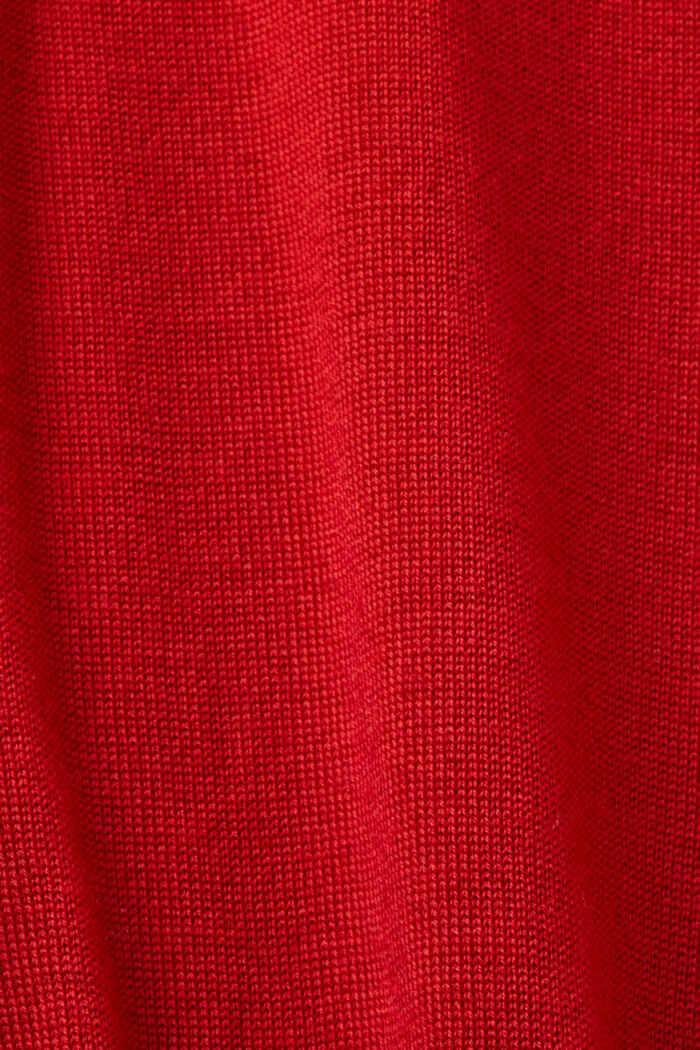 Pullover con collo a tartaruga in lana merino, DARK RED, detail image number 5